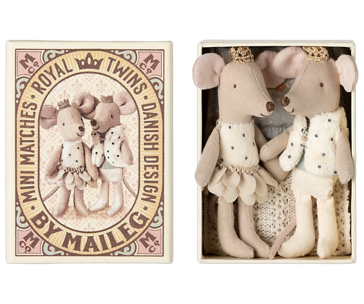 Ratones Gemelos Reales en Caja de Cerillas