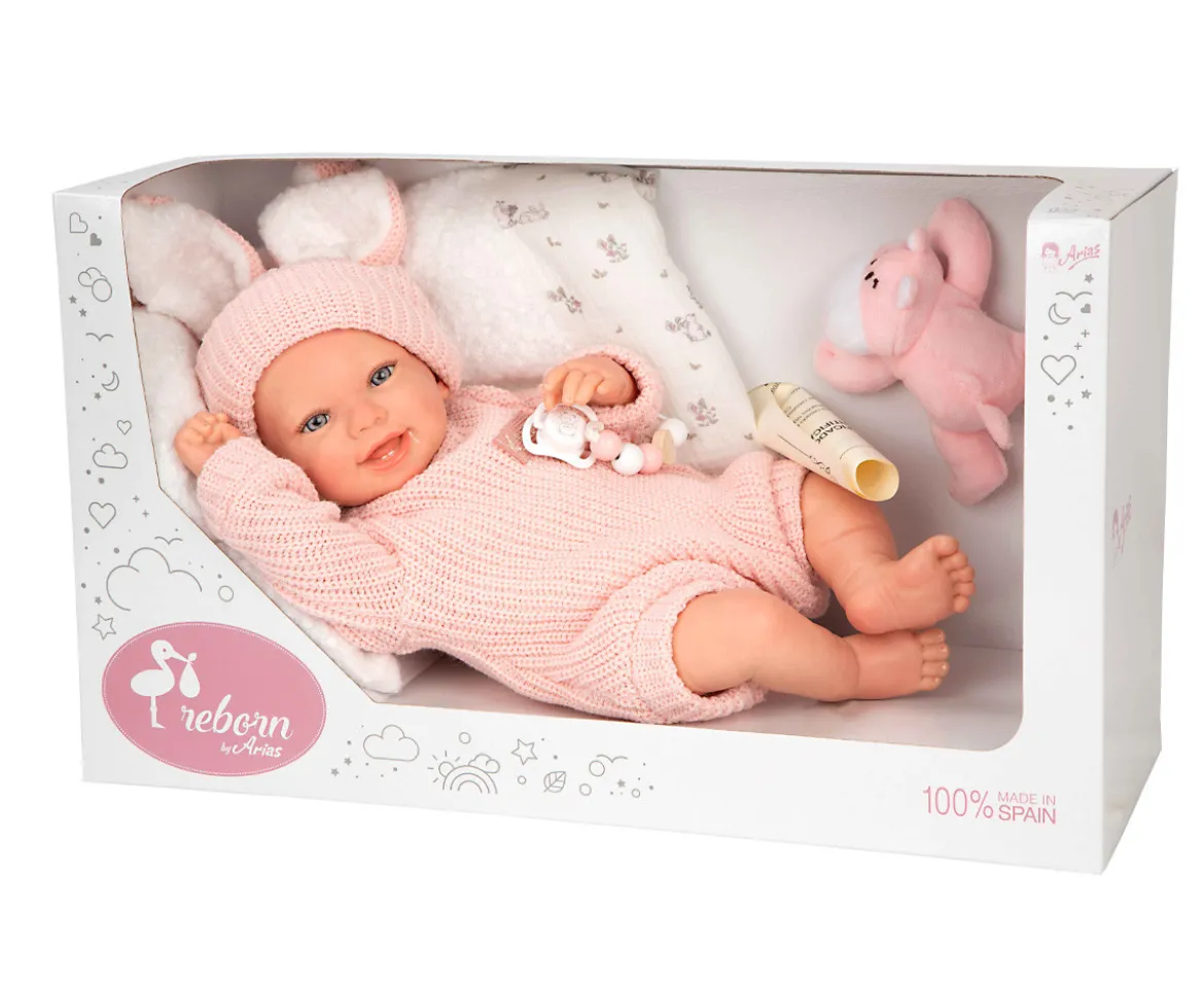 Reborn Lucía 45 cm con cojín y peluche