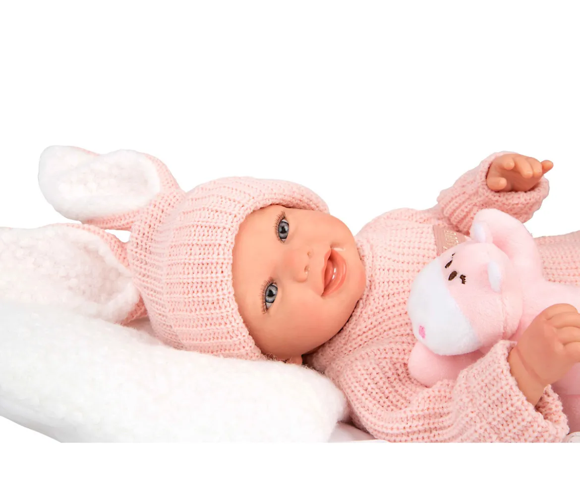 Reborn Lucía 45 cm con cojín y peluche