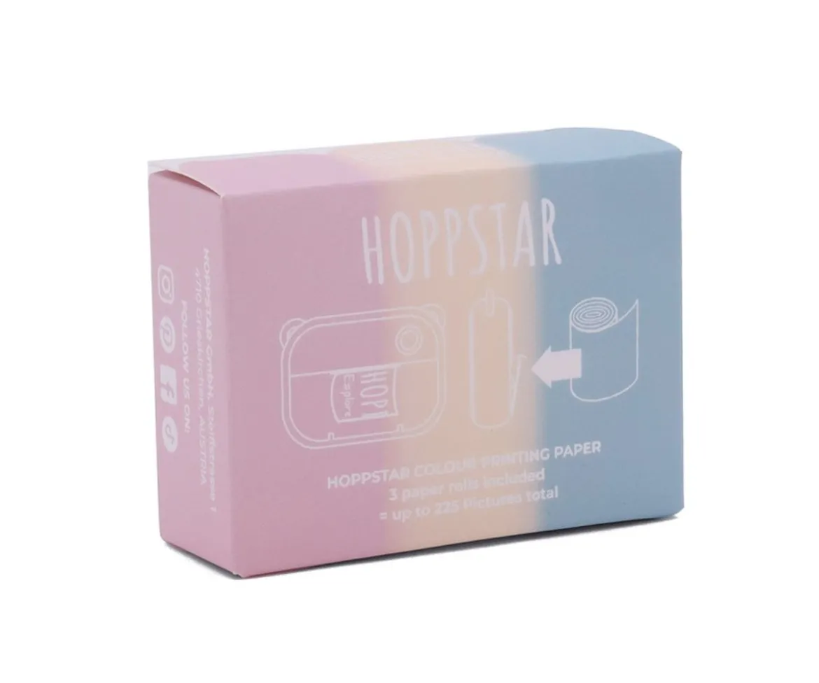 3 Rollos de Papel Recarga Eco para Cámara Hoppstar Artist Colores