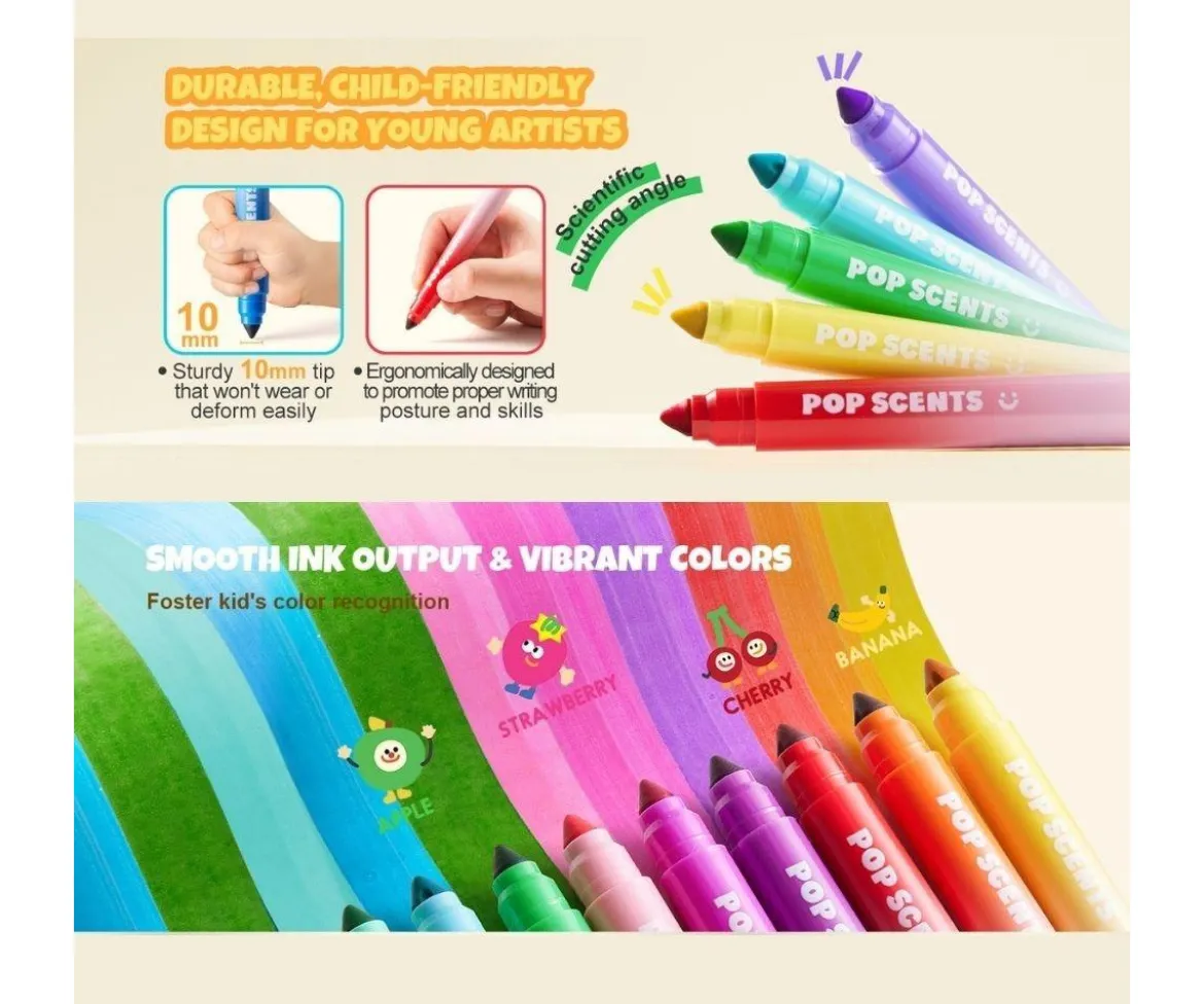 12 Rotuladores Lavables Perfumados Pop Scents