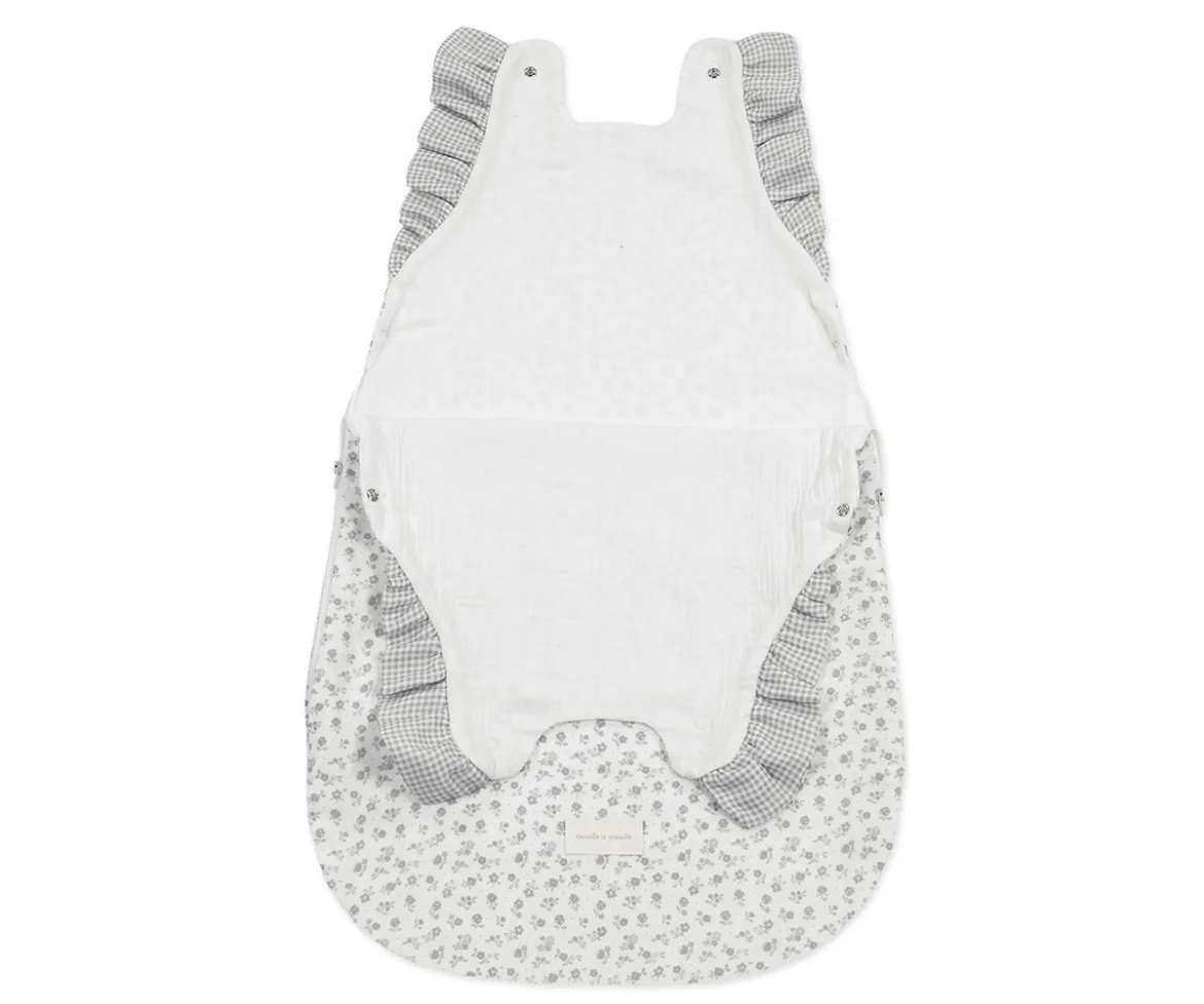 Saco Dormir Verano Little Bloom Flor Gris