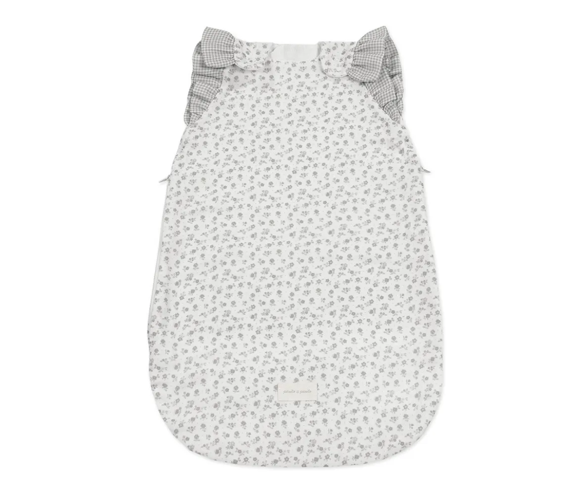 Saco Dormir Verano Little Bloom Flor Gris