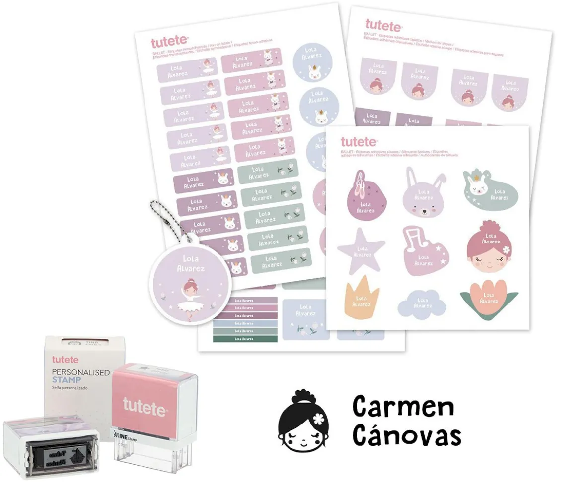 Sello Personalizado Ballet + Combinado Termo y Pegatinas Ballet