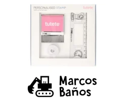 Sello Personalizado Excavadora + Cinta Blanca para Ropa Oscura