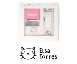 Sello Personalizado Gato + Cinta Blanca para Ropa Oscura