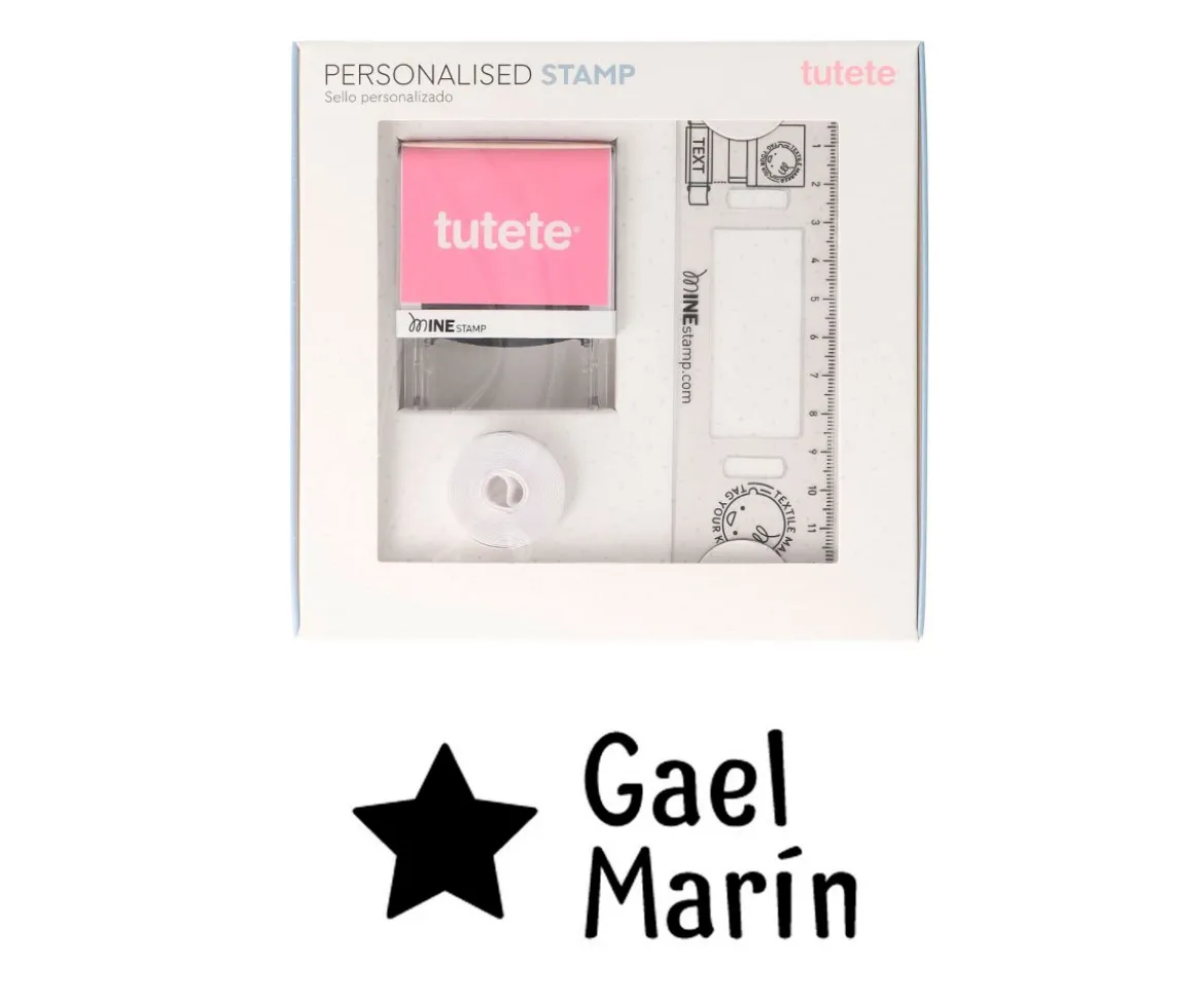 Sello Personalizado Gran Estrella + Cinta Blanca Ropa Oscura