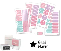 Sello Personalizado Gran Estrella + Combinado Termo y Pegatinas Rosa Estrella