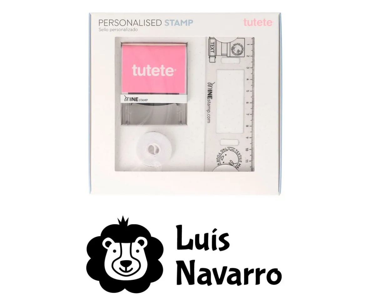 Sello Personalizado León + Cinta Blanca para Ropa Oscura