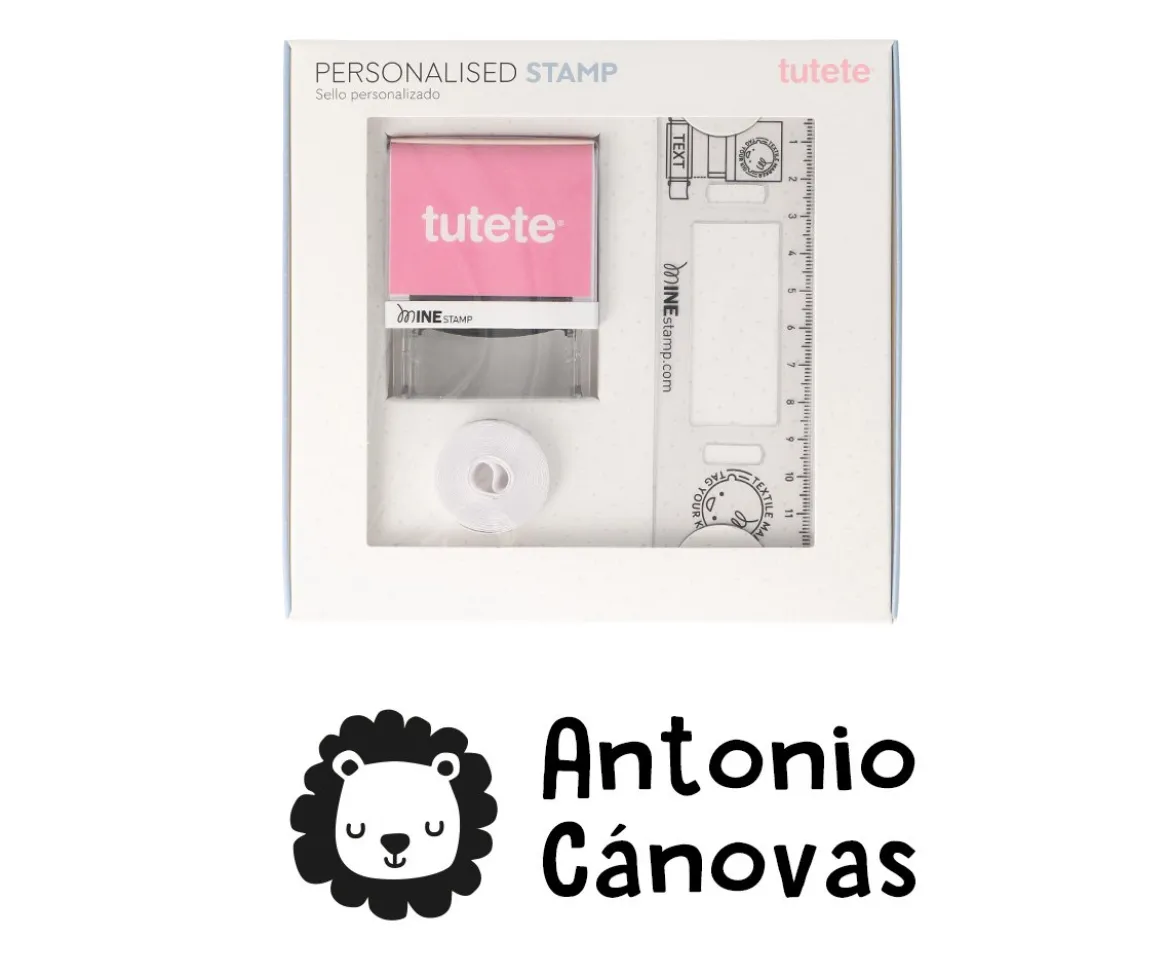 Sello Personalizado León Savannah + Cinta Blanca para Ropa Oscura