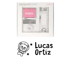 Sello Personalizado Panda in Space + Cinta Blanca para Ropa Oscura