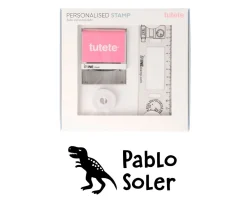 Sello Personalizado T-Rex + Cinta Blanca para Ropa Oscura