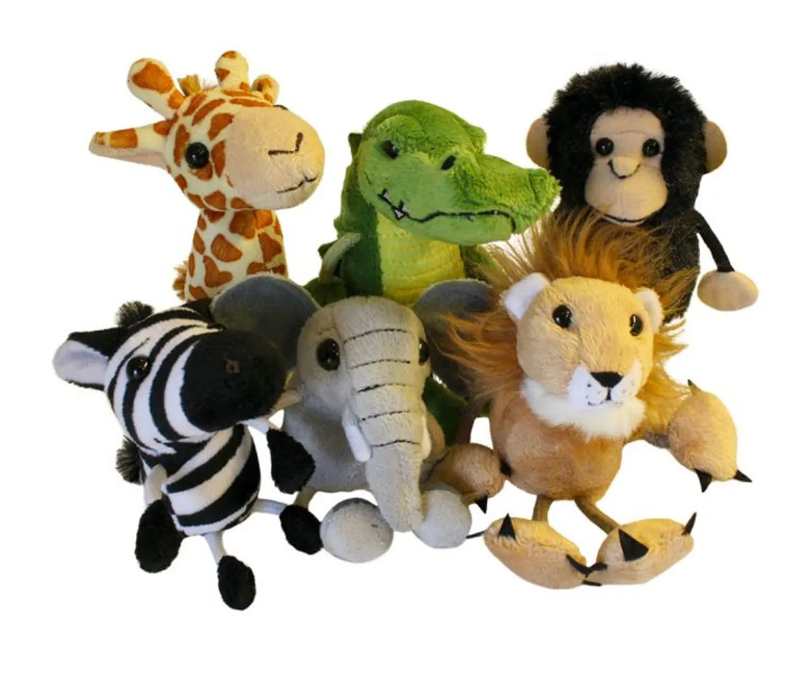 Set de 6 Marionetas de Dedo Animales Africanos