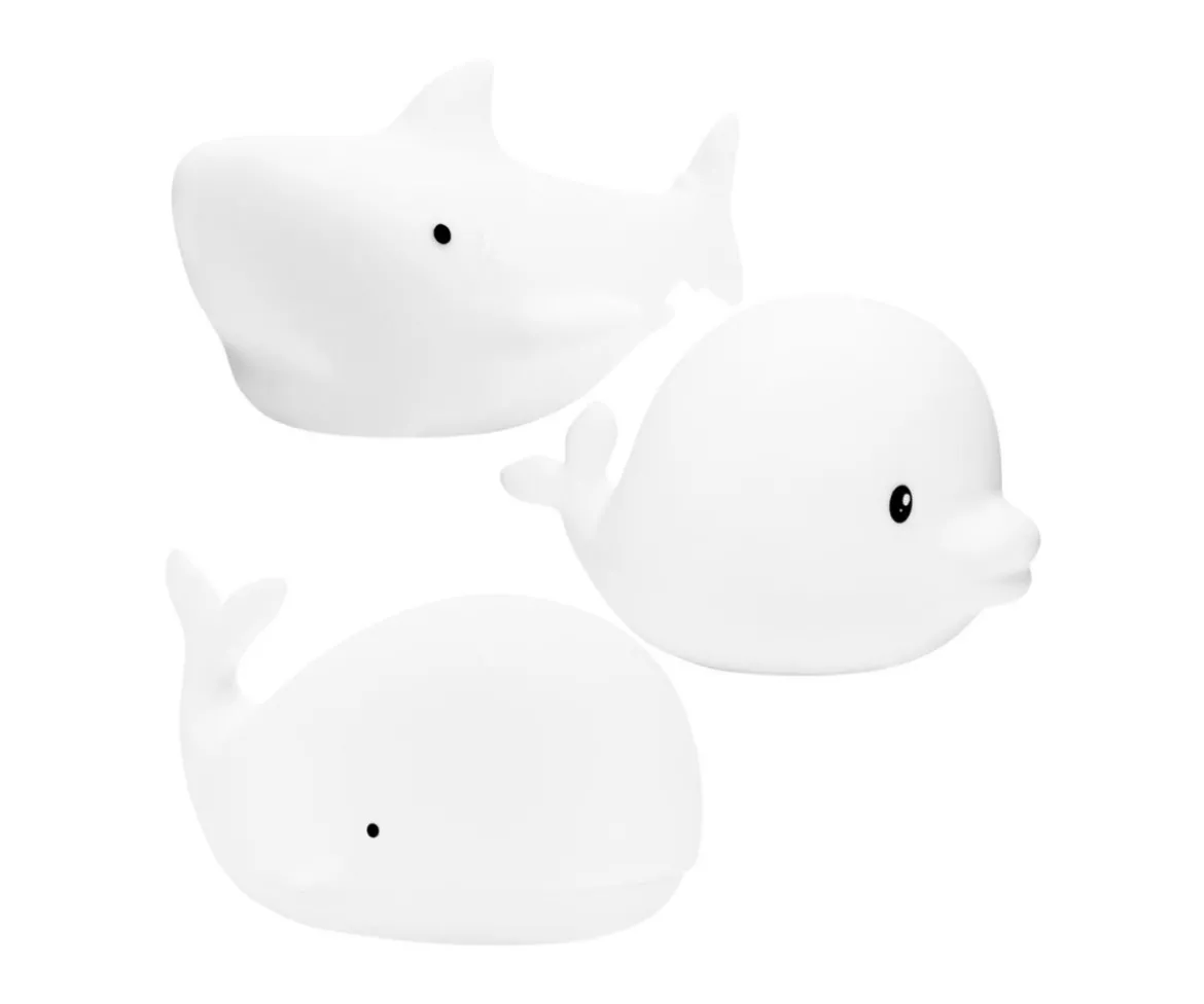 Set de 3 Mini Lámparas Océano Delfín, Ballena y Tiburón