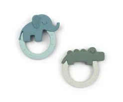 Set de 2 Mordedores Silicona Amigos Deer Verde/Azul