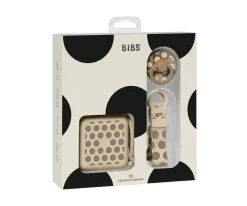 Set de Regalo BIBS Baby Soothe & Go Polka Dark Oak/Vanilla
