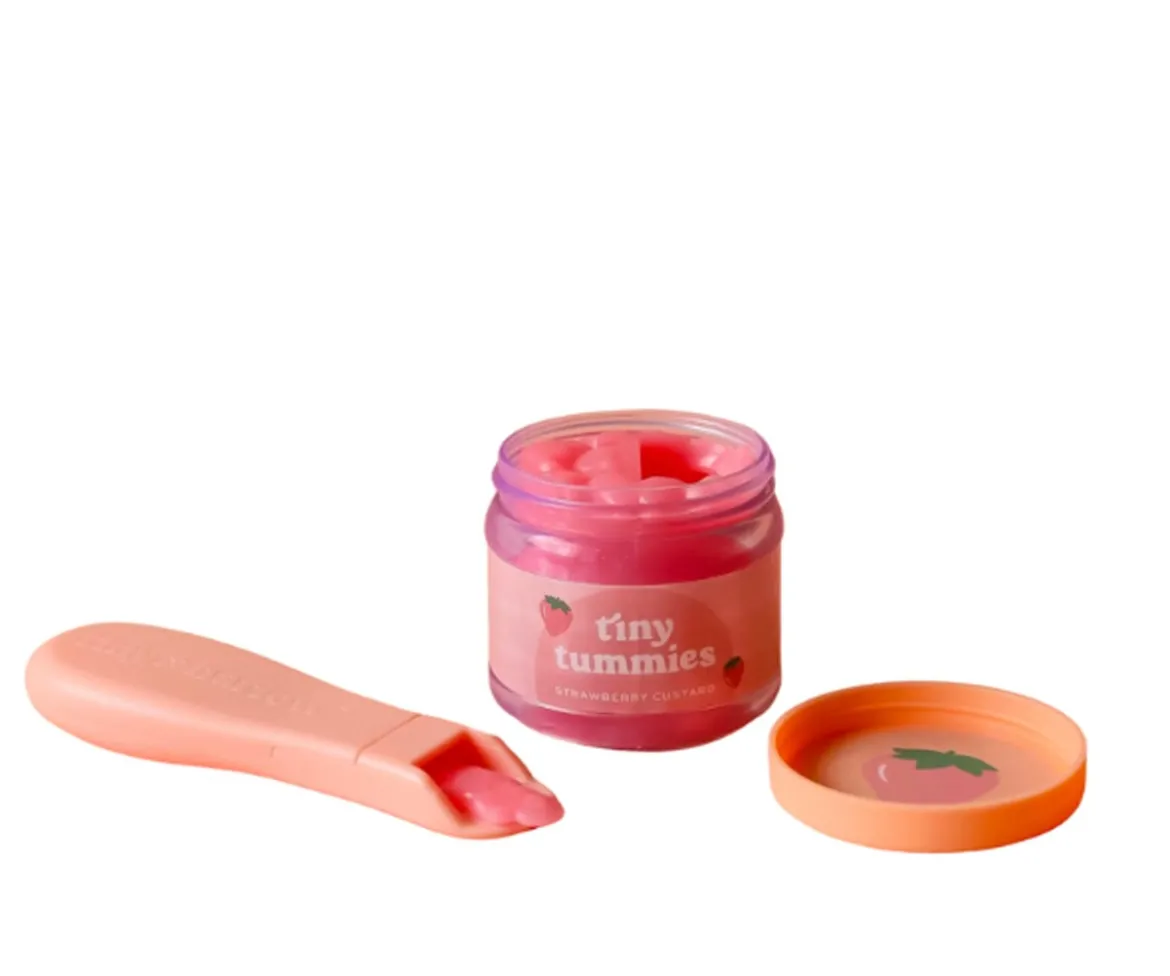 Set de Tarro y Cuchara Tiny Tummies Strawberry Custard