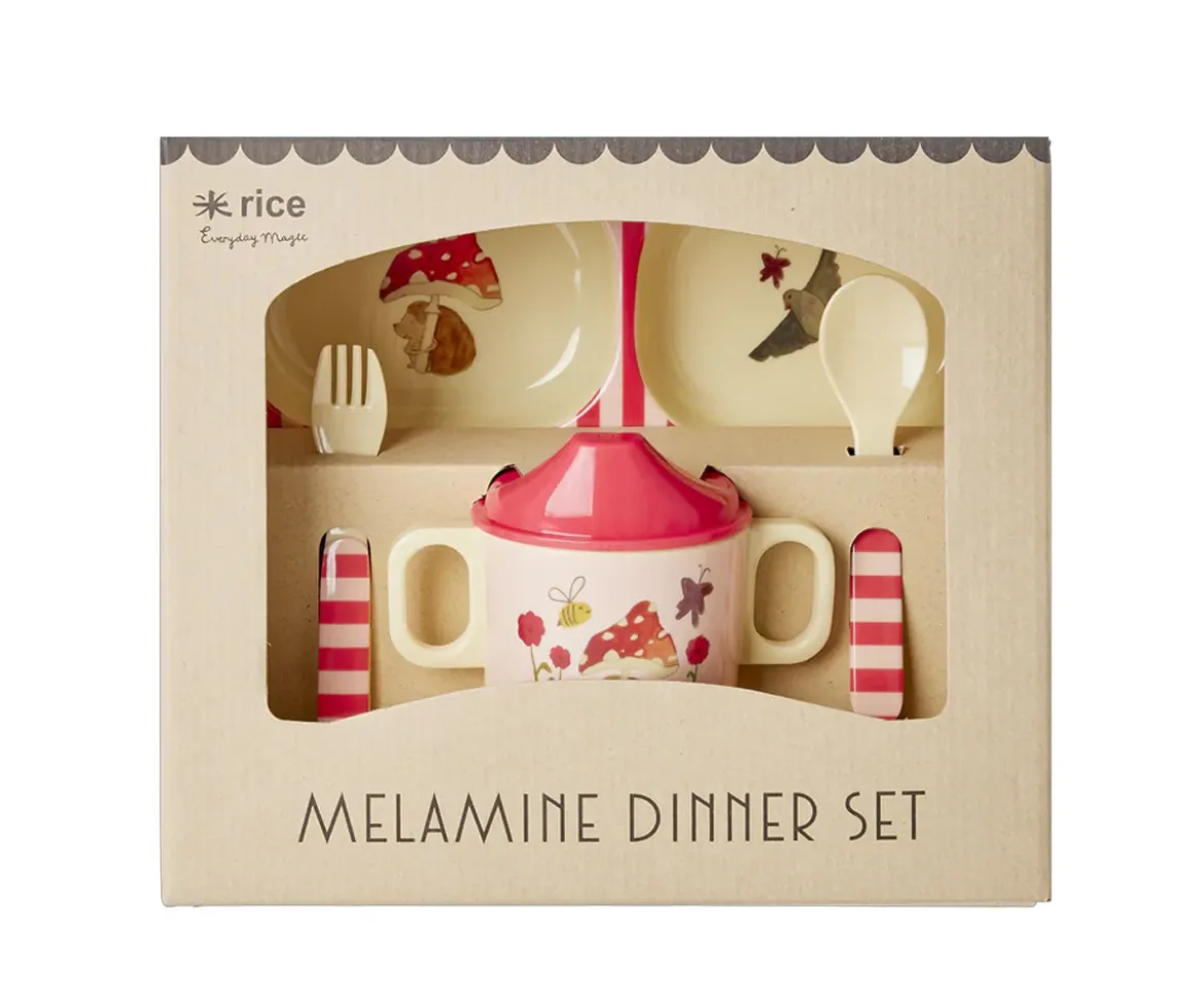 Set de Vajilla Infantil 4 Piezas Forest Pink