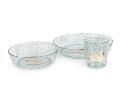Set de Vajilla Infantil Sparkly Swan Blue