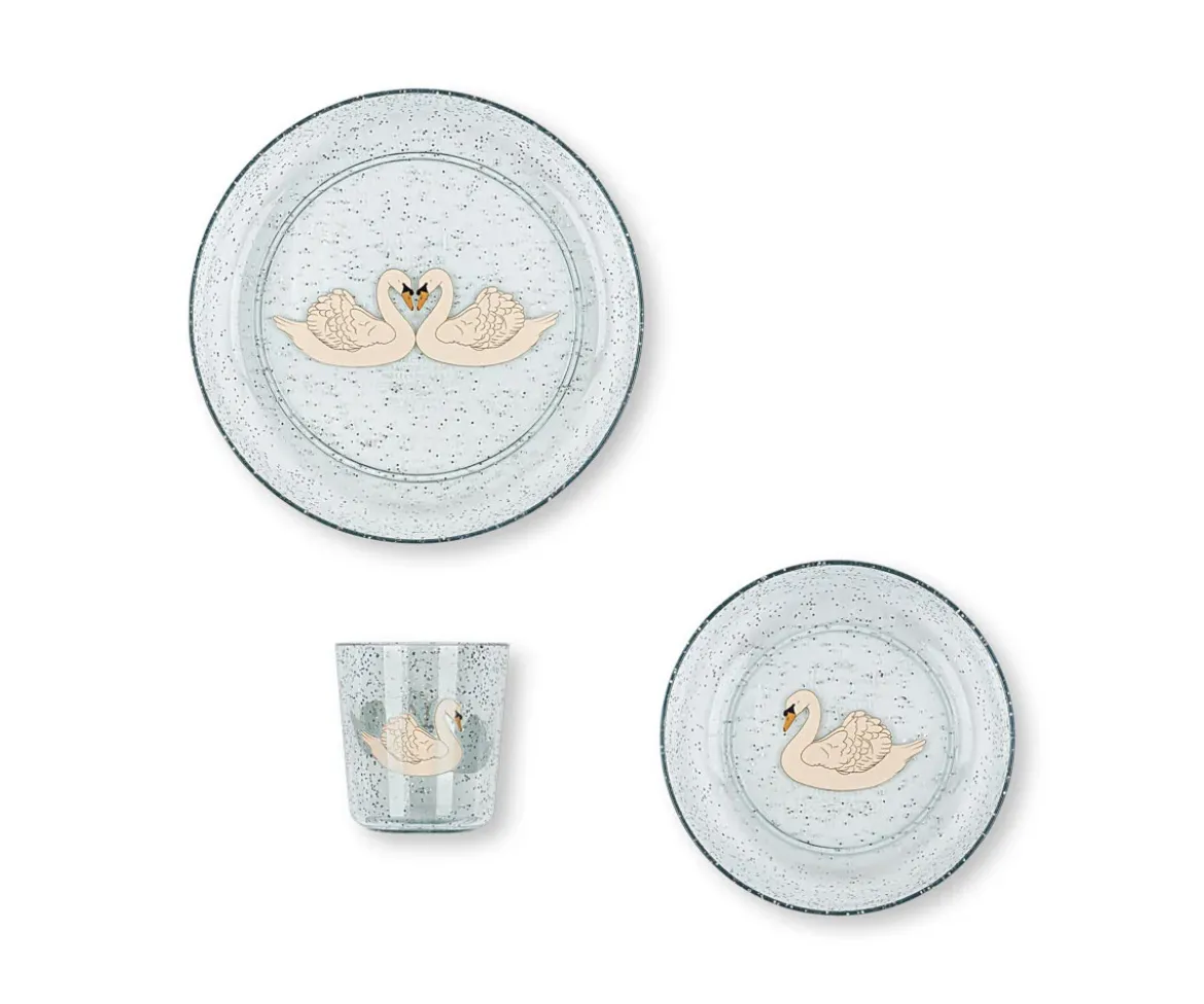 Set de Vajilla Infantil Sparkly Swan Blue