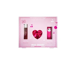 Set Infantil Miss Cherry: Pinza de Pelo Rosa, Perfume y Bálsamo Labial