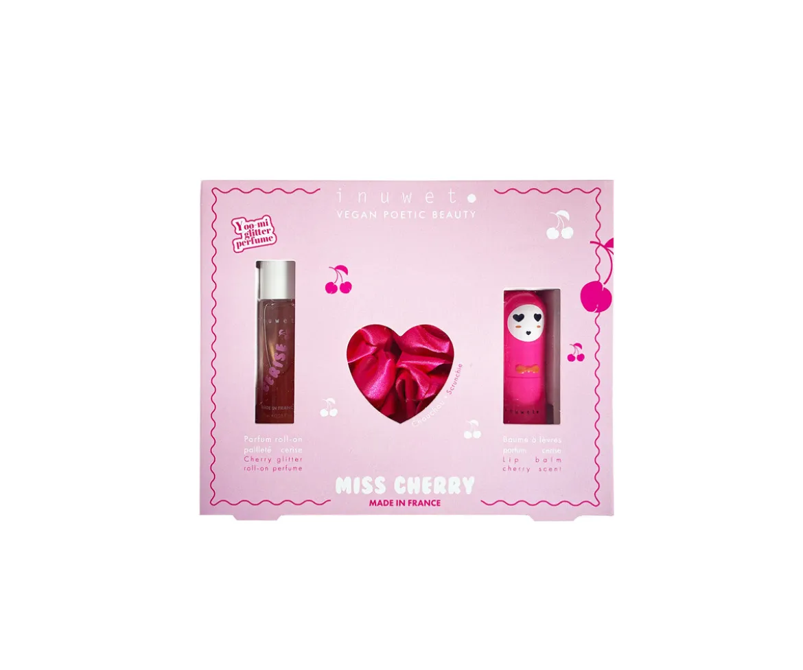 Set Infantil Miss Cherry: Pinza de Pelo Rosa, Perfume y Bálsamo Labial