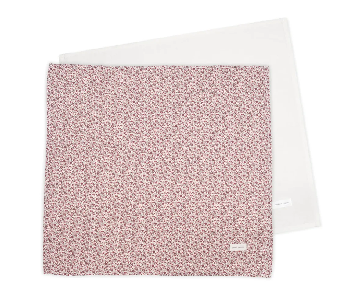 Set 2 Muselinas Cherry Flores 70 x 70 cm