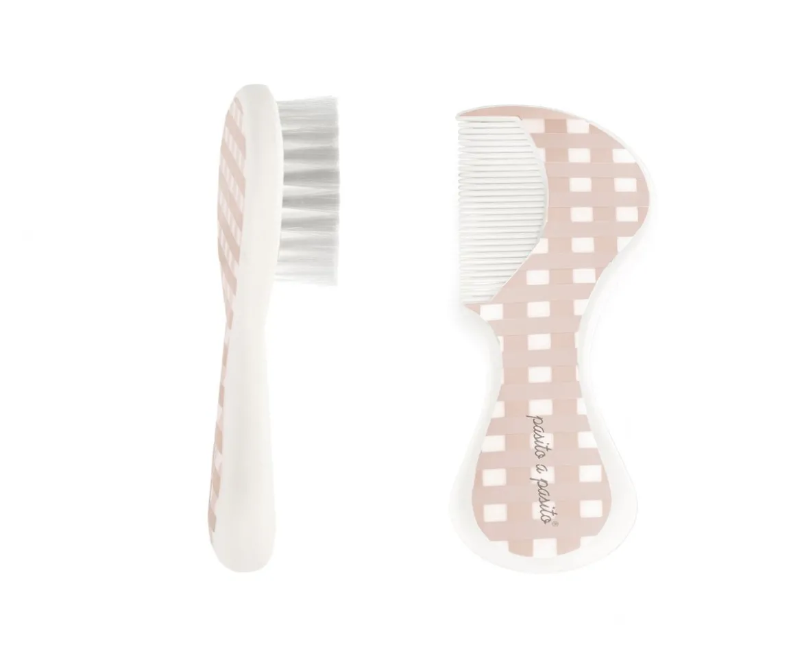 Set Peine y Cepillo Bebe Cuadro Rosa