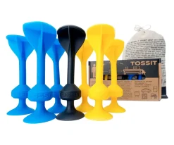 Set Starter de 7 Dardos de Silicona con Ventosa Amarillo + Azul