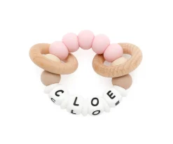 Sonajero Mordedor Silicona Personalizado Ecologic Pink