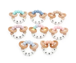 Sonajero Mordedor Silicona Personalizado Ecologic Sweet Rainbow