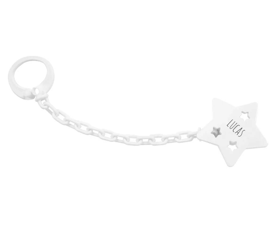 Sujetachupetes Personalizable Estrella Blanco