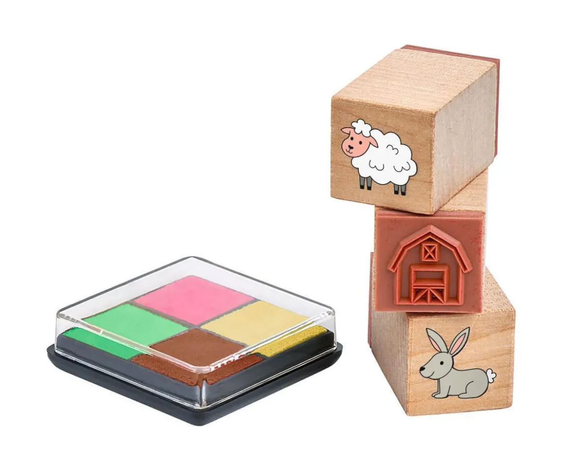 Tampones De Madera Animales Granja