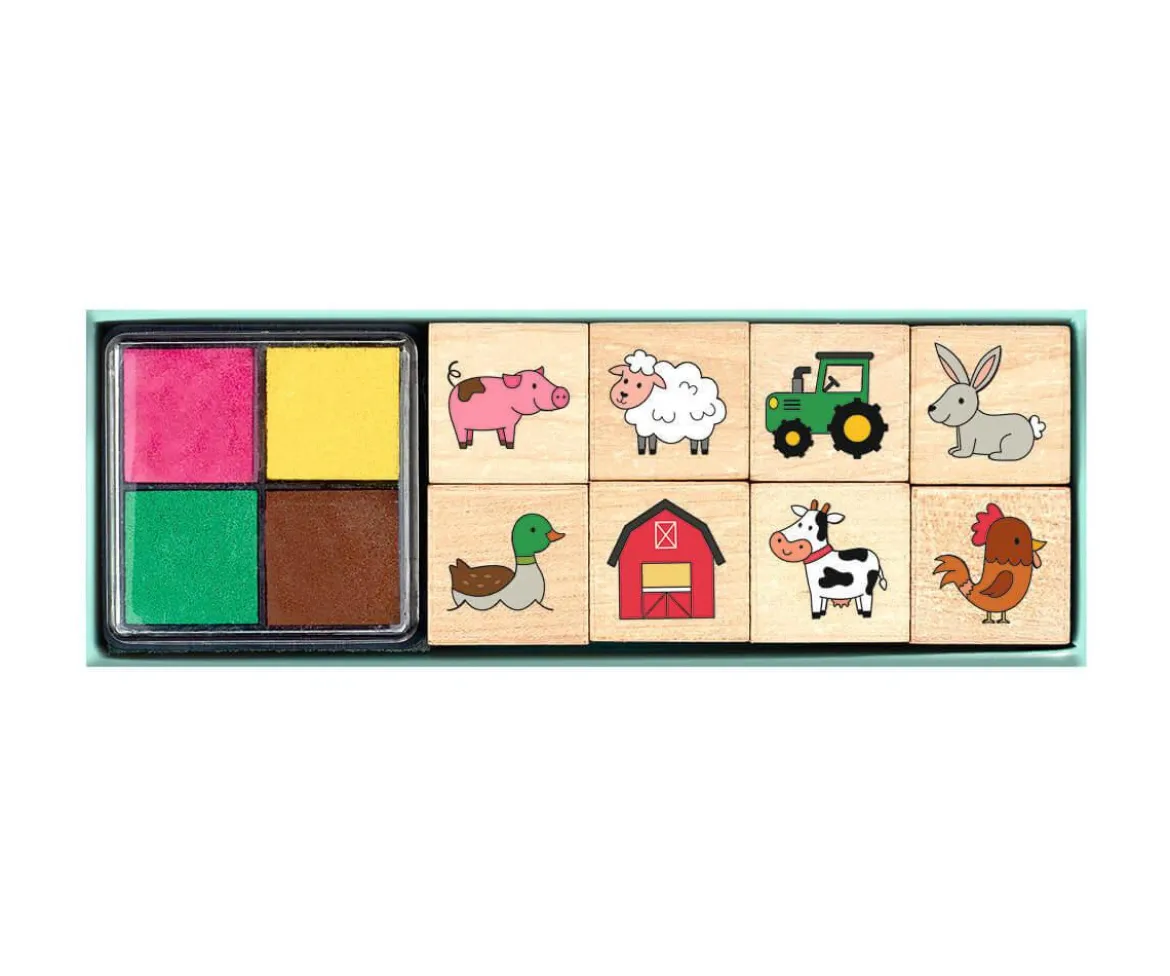 Tampones De Madera Animales Granja