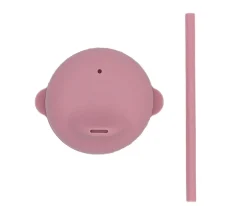 Tapa Sippie para Vaso Silicona Rosa Empolvado