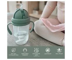 Taza Antiderrame Non-Spill con Pajita Flexible con Peso 260ml Moss