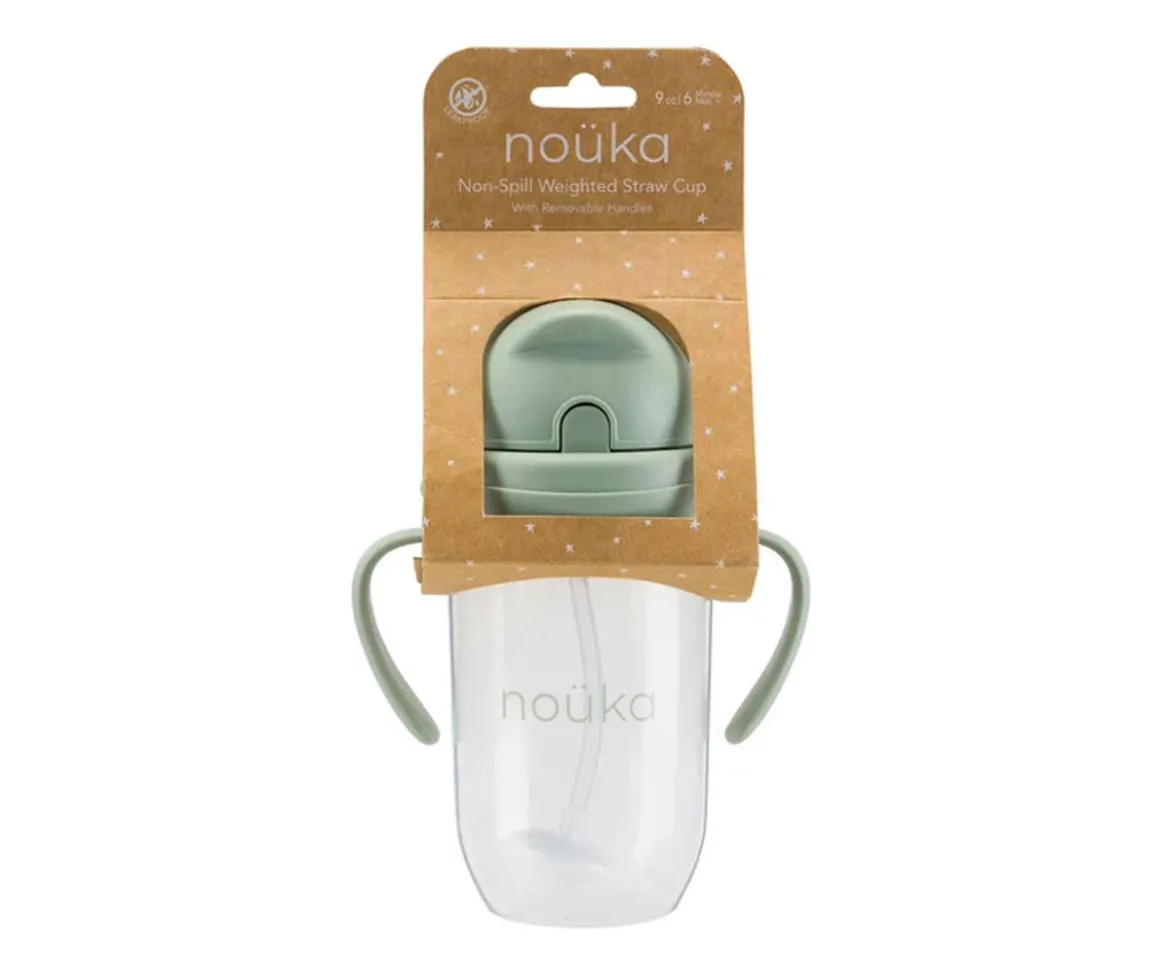 Taza Antiderrame Non-Spill con Pajita Flexible con Peso 260ml Moss