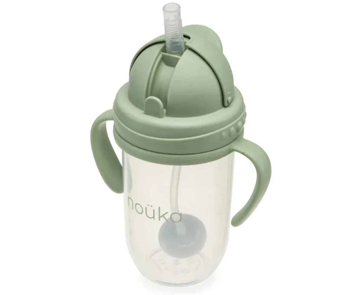 Taza Antiderrame Non-Spill con Pajita Flexible con Peso 260ml Moss