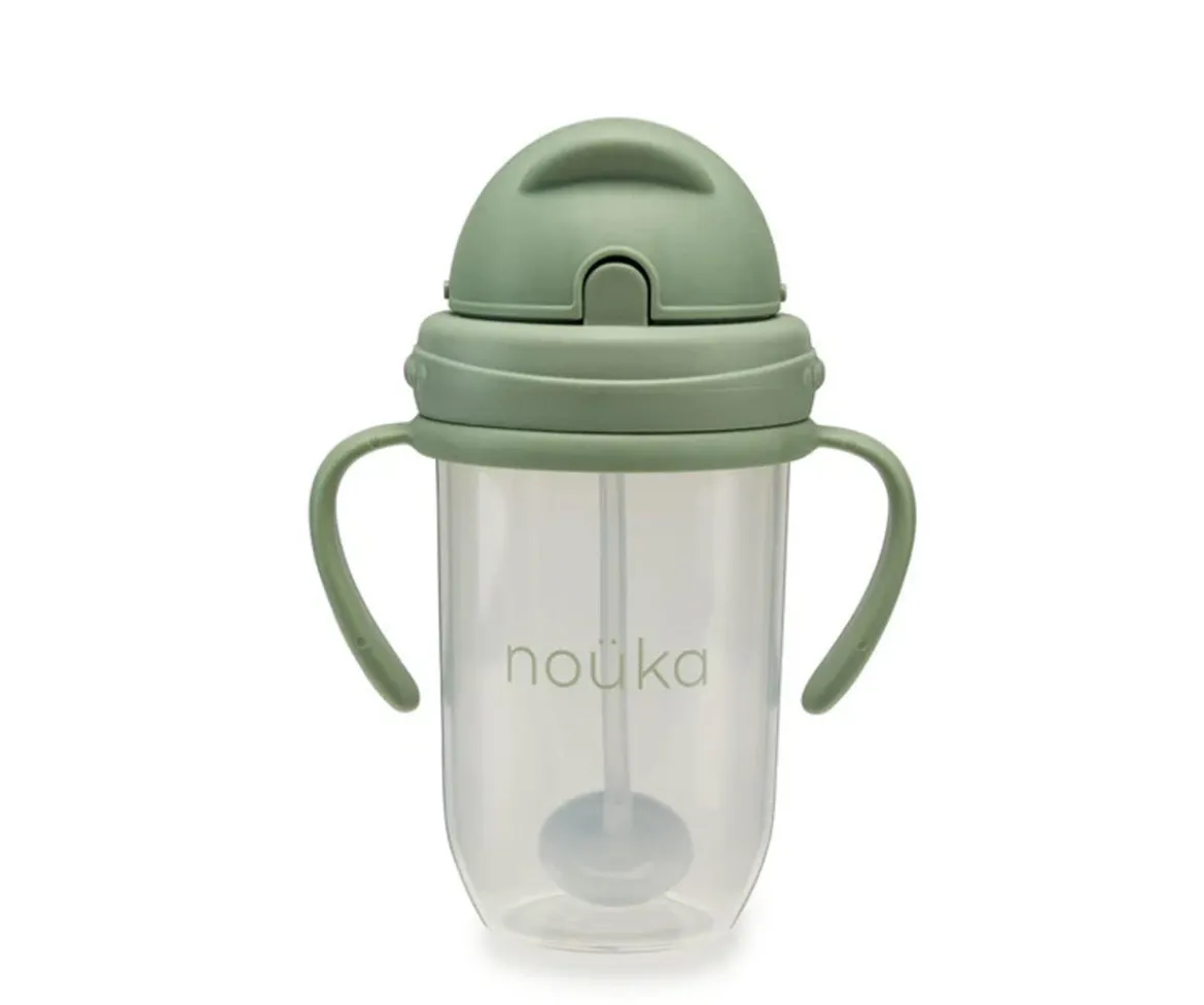 Taza Antiderrame Non-Spill con Pajita Flexible con Peso 260ml Moss