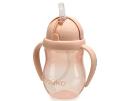 Taza Antiderrame Non-Spill con Pajita Flexible con Peso 240ml Soft Blush