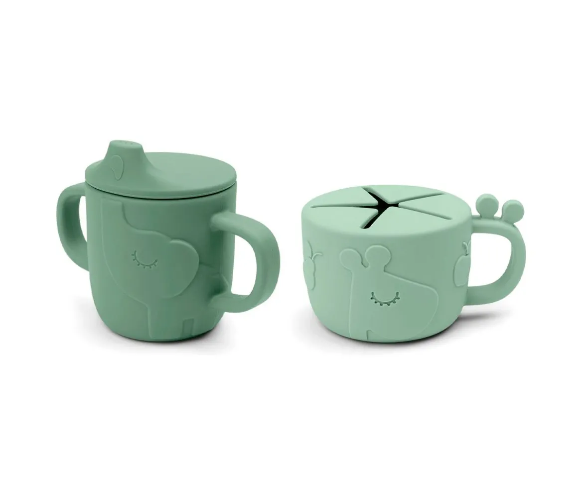 Taza de Aprendizaje Peekaboo y Dispensador de Snacks Deer Friends Powder
