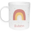 Taza de Plástico Personalizada Arcoíris Rosa