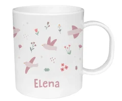 Taza de Plástico Personalizada Blossom Birds