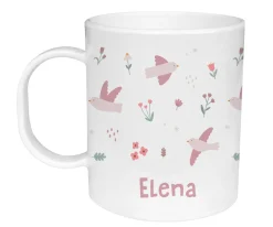 Taza de Plástico Personalizada Blossom Birds