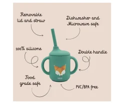 Taza de Silicona con Pajita Zorro 120ml