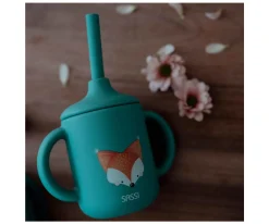 Taza de Silicona con Pajita Zorro 120ml