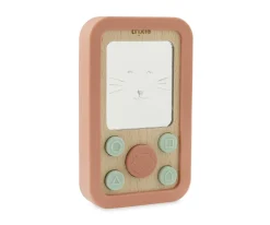 Teléfono Madera Silicona Mrs.Cat para Bebés