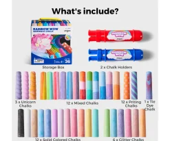 24 Tizas Lavables Rainbow Wow + 2 Soportes