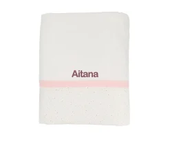 Toalla de Baño Rainbow Dots Rosa Personalizable