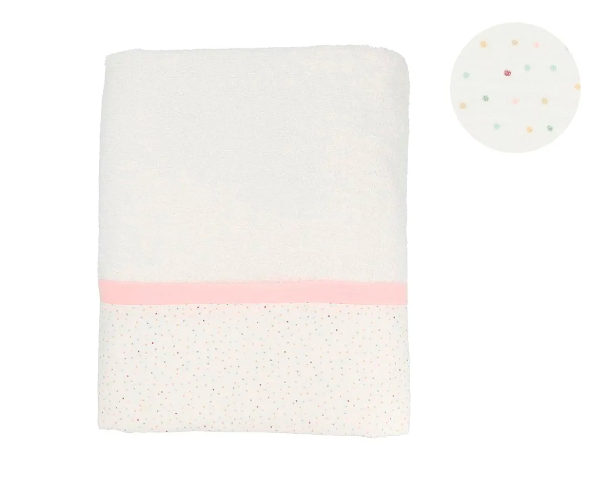 Toalla de Baño Rainbow Dots Rosa Personalizable